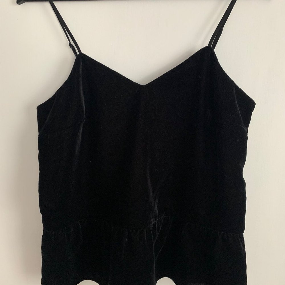 J.Crew Velvet Peplum Tank Top
